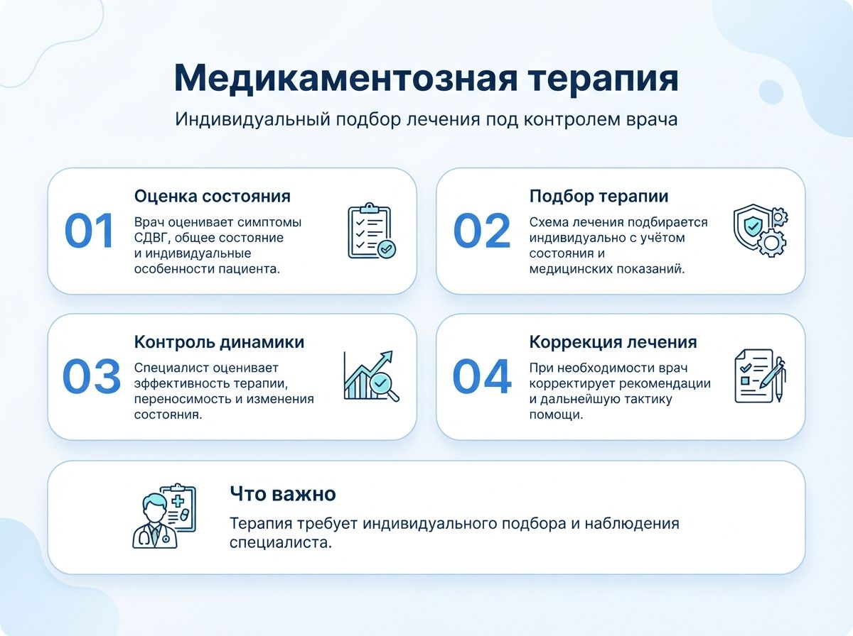 Лечение СДВГ в Лузе у детей и взрослыхинфографика